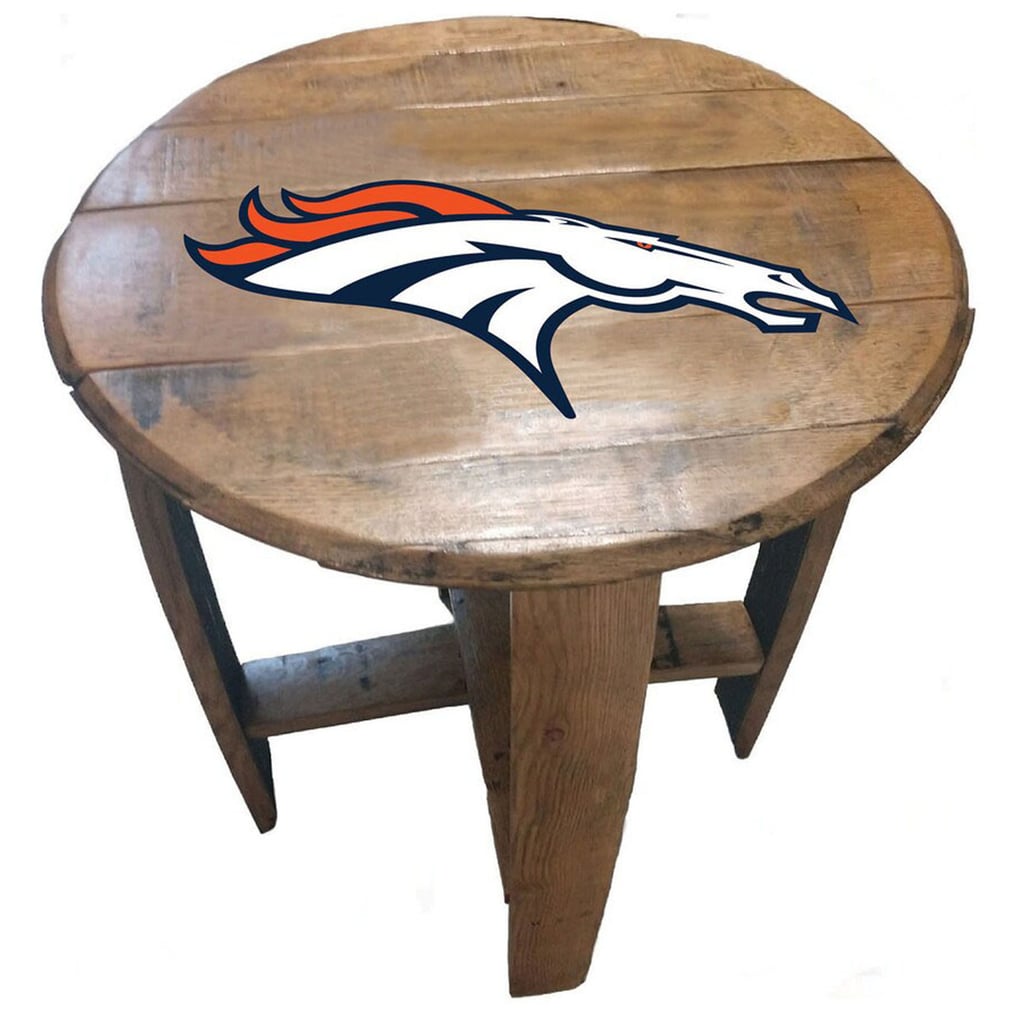Denver Broncos Imperial Oak Barrel Table