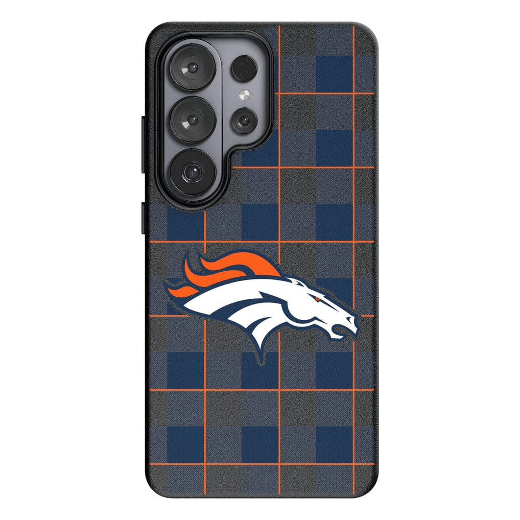 Denver Broncos Keyscaper Plaid Galaxy Magnetic Bump Case