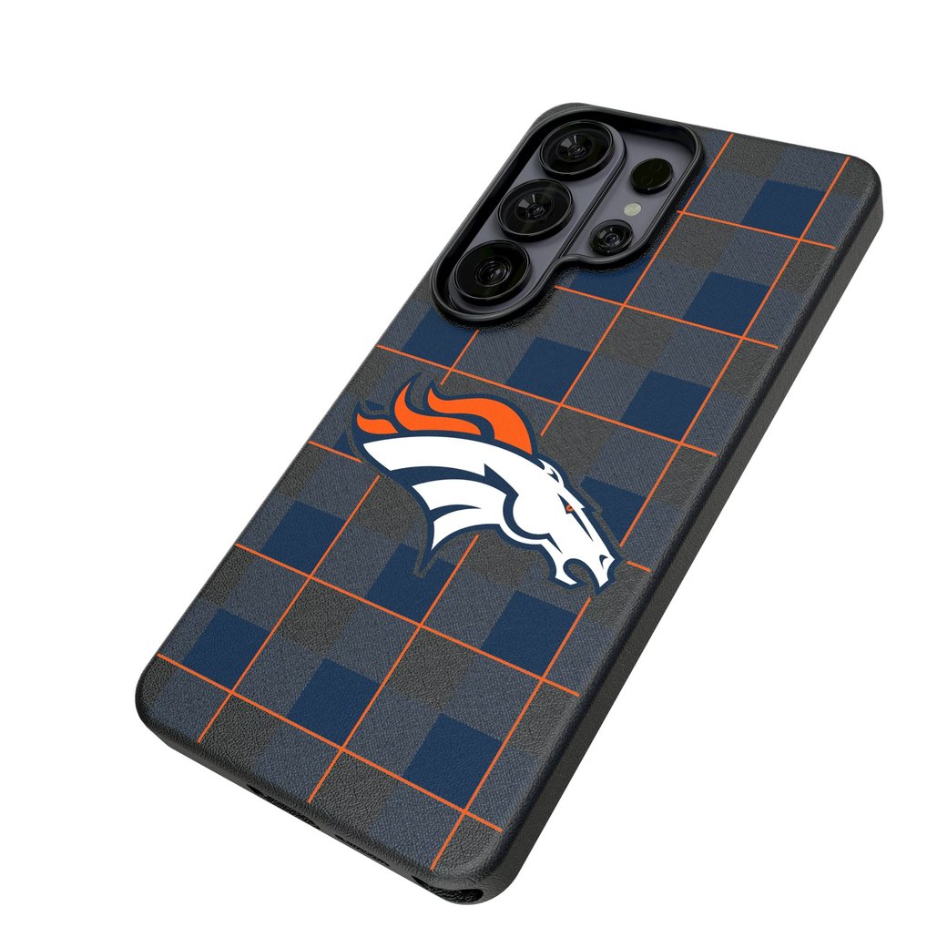 Denver Broncos Keyscaper Plaid Galaxy Magnetic Bump Case
