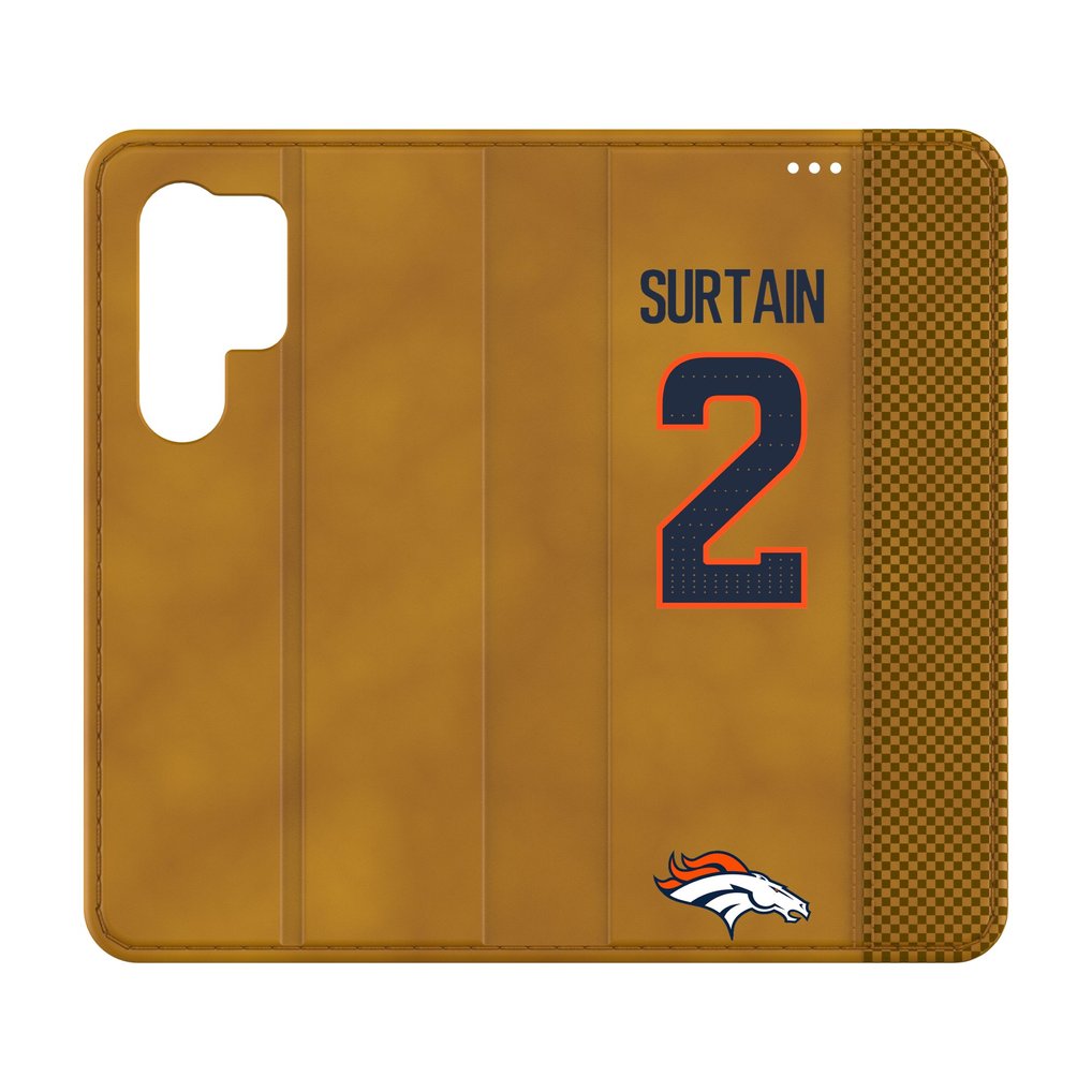 Patrick Surtain Denver Broncos Keyscaper Galaxy Folio Case - Brown