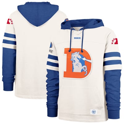  Denver Broncos '47 Split Zone Cornerback Duo Lacer Hoodie - Cream