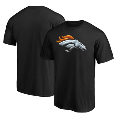 Denver Broncos Midnight Mascot Team Logo T-Shirt - Black
