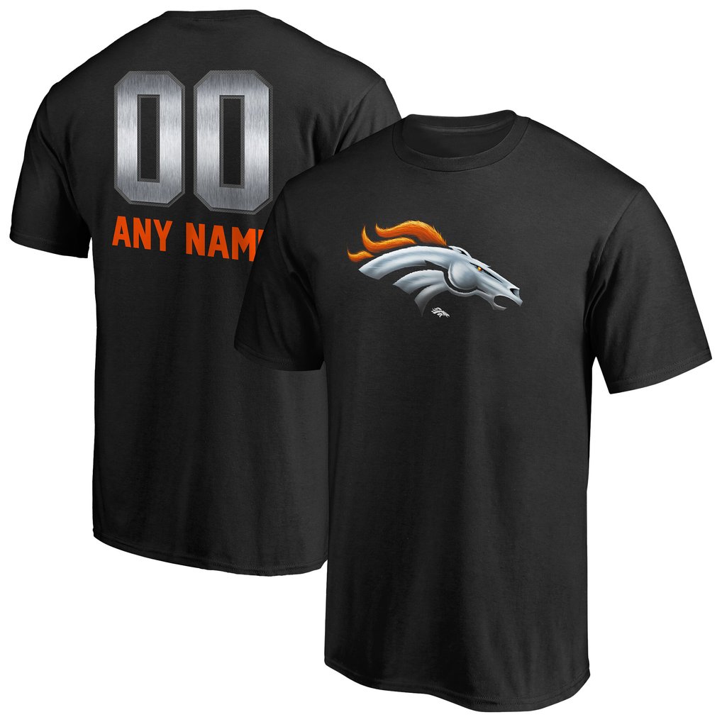 Denver Broncos Personalized Midnight Mascot T-Shirt - Black