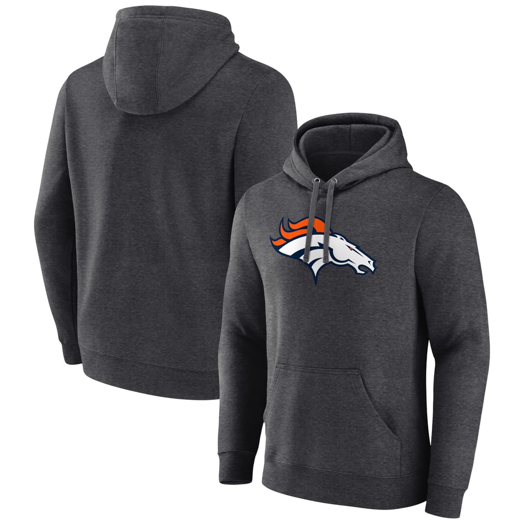 Denver Broncos Primary Team Logo Fitted Pullover Hoodie - Charcoal