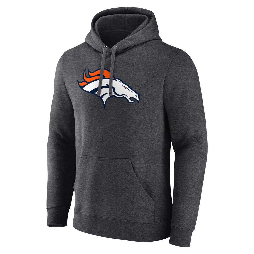 Denver Broncos Primary Team Logo Fitted Pullover Hoodie - Charcoal