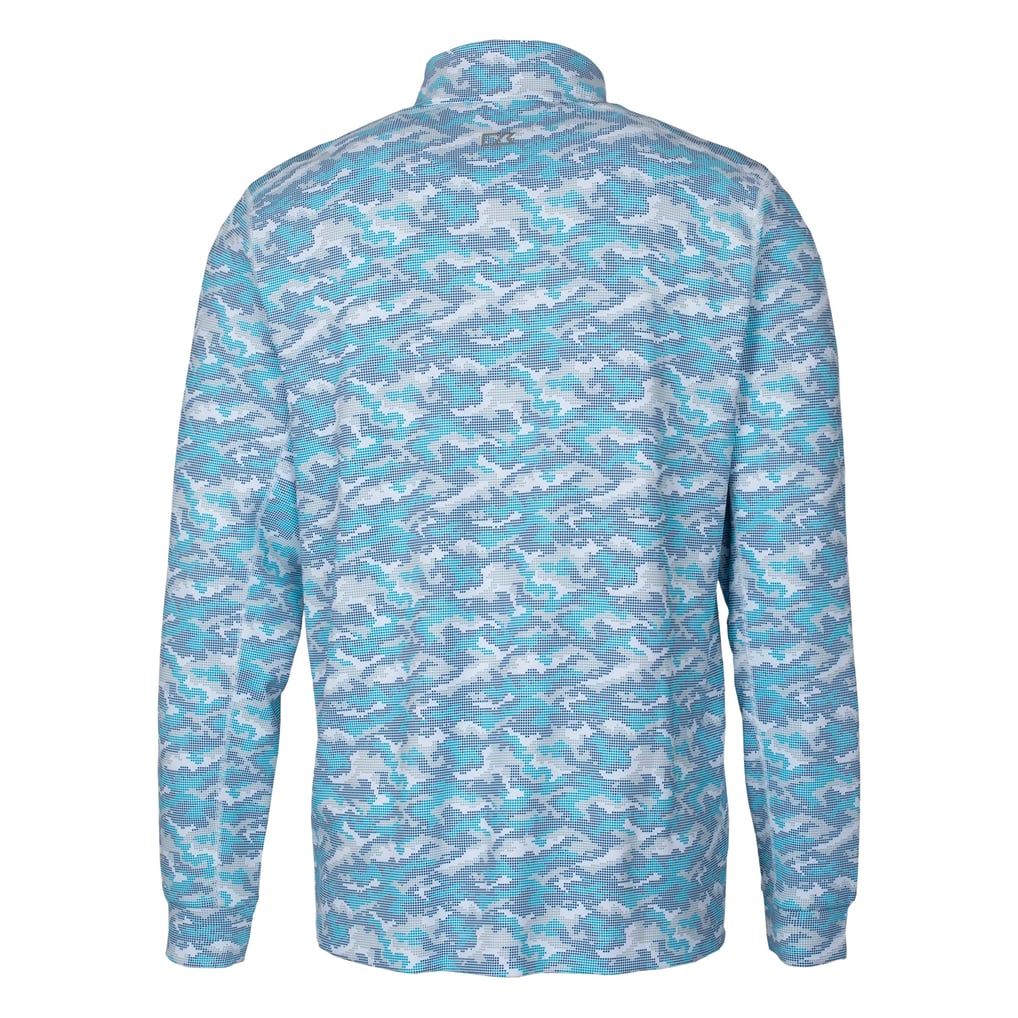 Denver Broncos Cutter & Buck   Traverse Camo Print Stretch Quarter-Zip Pullover Top - Blue