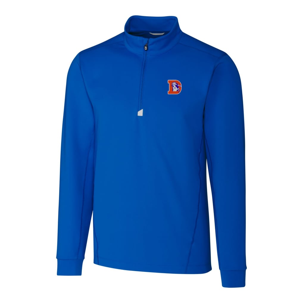 Denver Broncos Cutter & Buck Throwback Logo Traverse Stretch Quarter-Zip Pullover Top - Royal