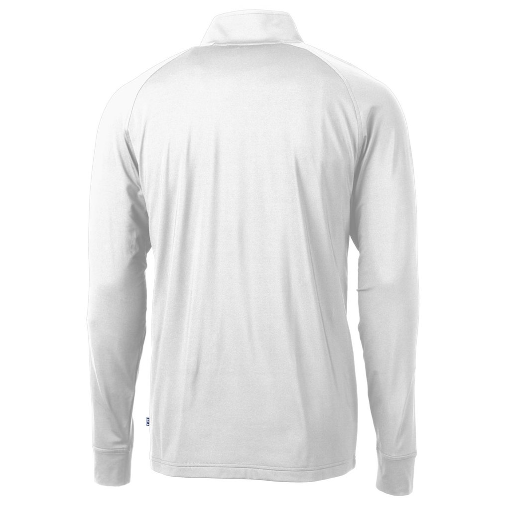 Denver Broncos Cutter & Buck Adapt Eco Knit Stretch Recycled Quarter-Zip Throwback Pullover Top - White