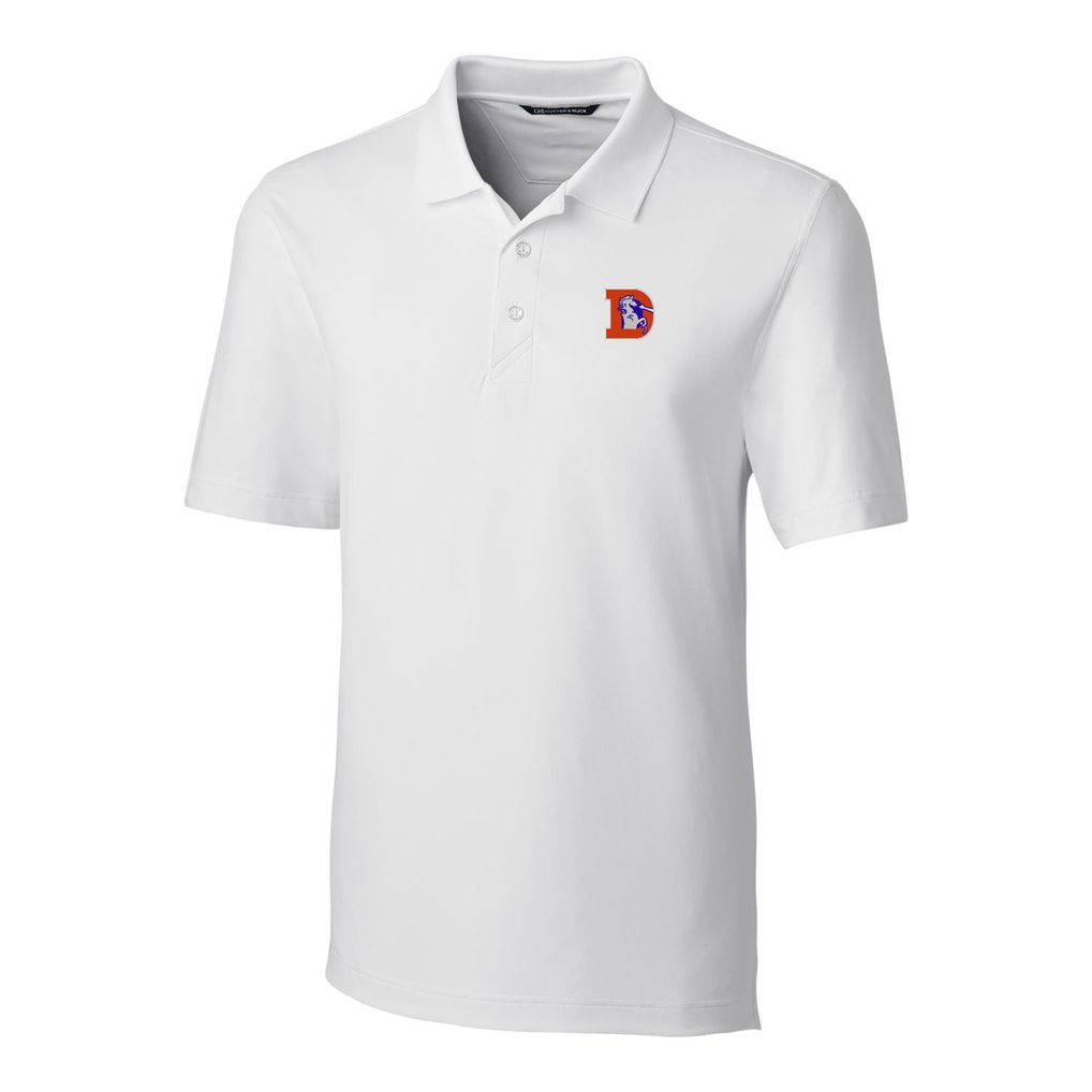 Denver Broncos Cutter & Buck Throwback Logo Forge Stretch Polo - White