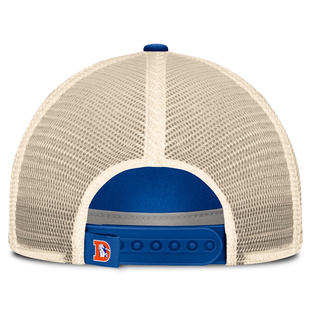  Denver Broncos Fanatics Heritage Logo Waggle Unstructured Trucker Hat - Royal