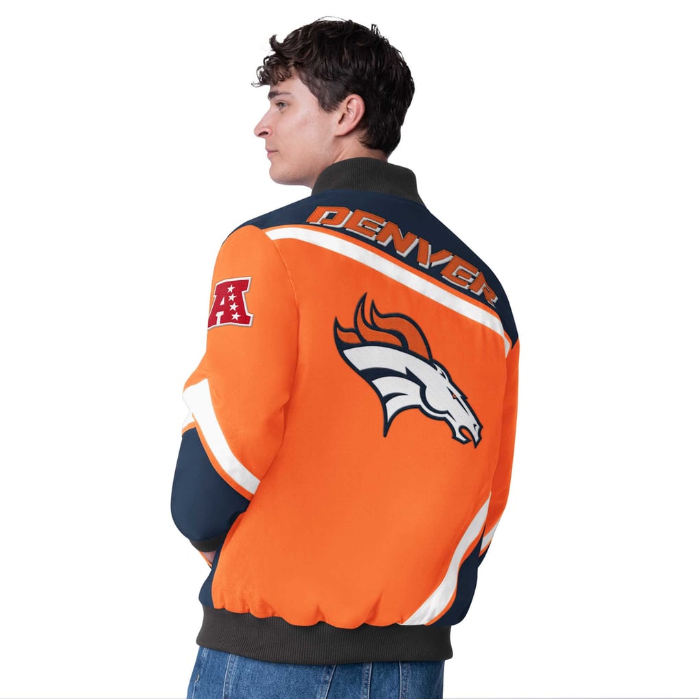  Denver Broncos G-III Extreme Maximum Racing Full-Snap Jacket- Orange