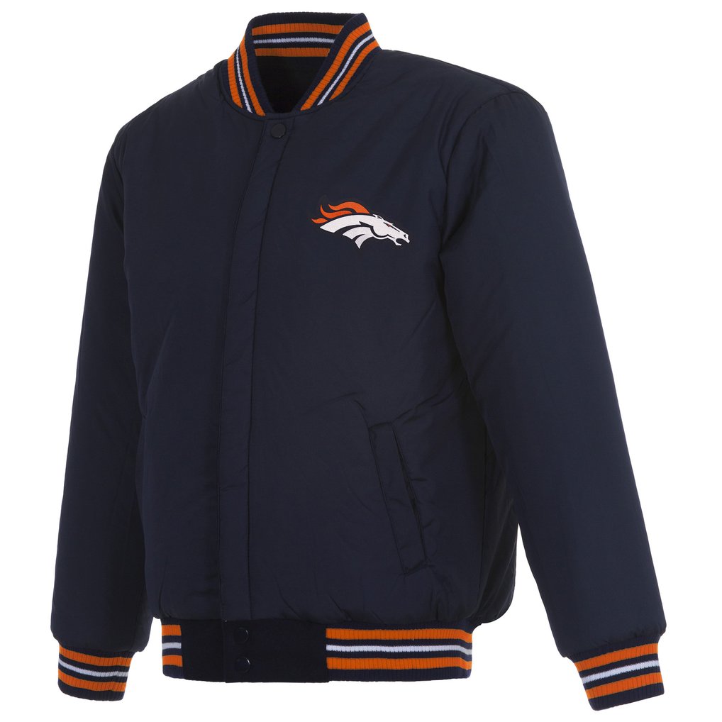 Denver Broncos JH Design Reversible Full-Snap Jacket - Navy