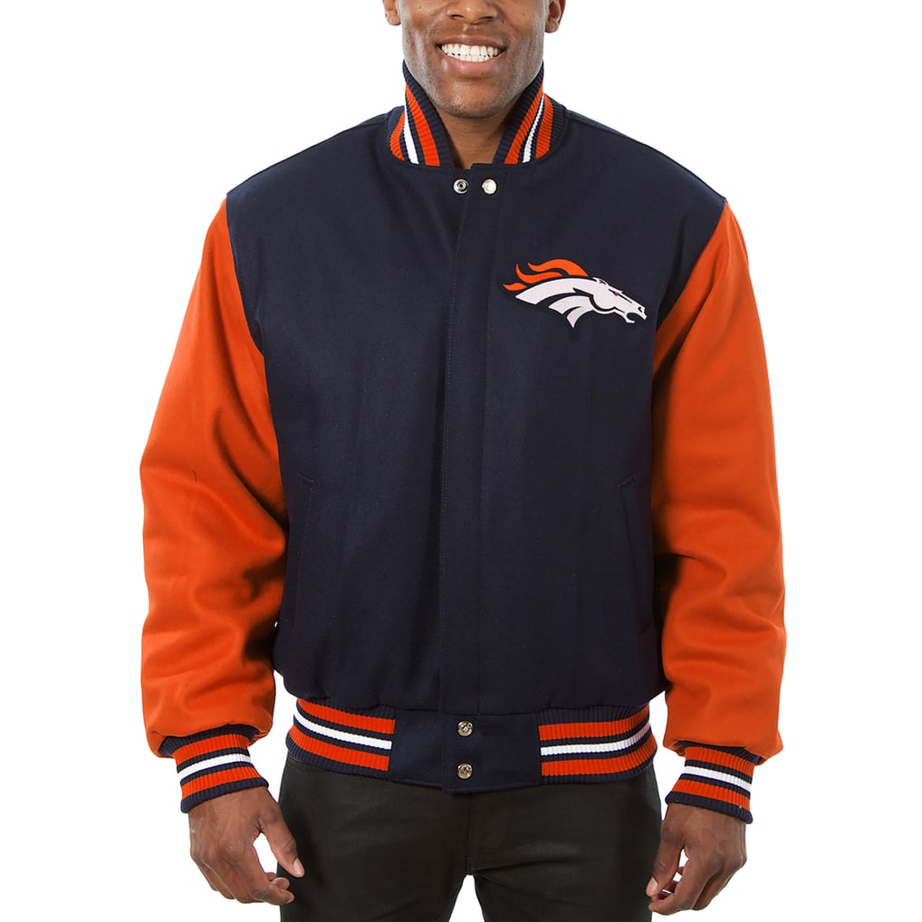 Denver Broncos JH Design Big & Tall Wool Full-Snap Jacket - Navy/Orange