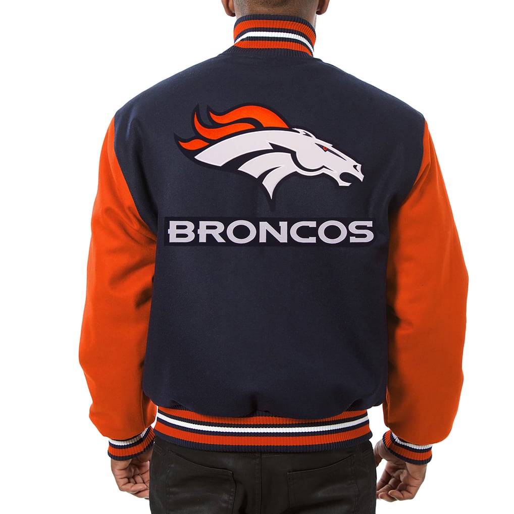 Denver Broncos JH Design Big & Tall Wool Full-Snap Jacket - Navy/Orange