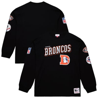  Denver Broncos Mitchell & Ness Training Camp Vintage Logos Long Sleeve T-Shirt - Black