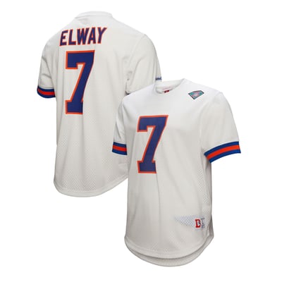 John Elway Denver Broncos Mitchell & Ness Retired Player Name & Number Mesh Top - White