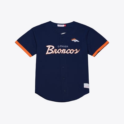  Denver Broncos Mitchell & Ness Head Coach Mesh Full-Button Fashion Jersey - Navy