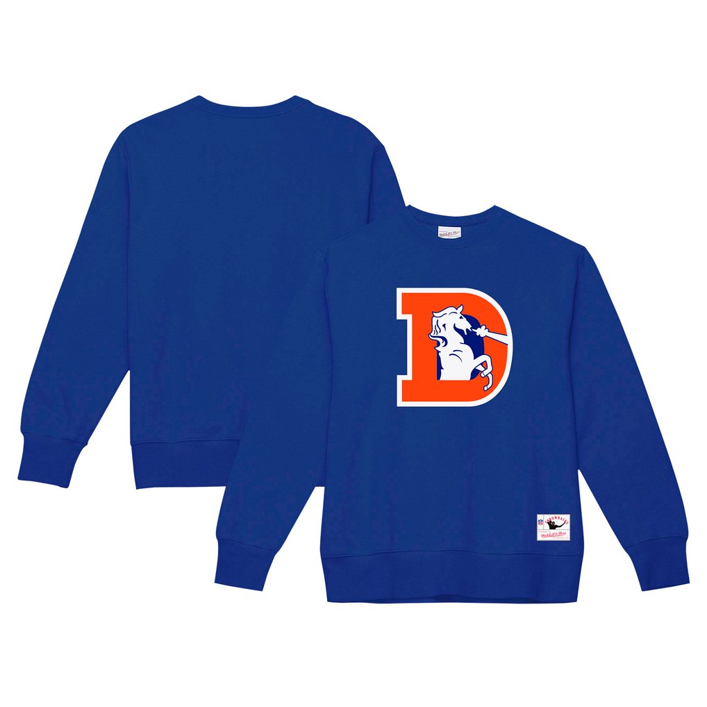 Denver Broncos Mitchell & Ness Basic Fleece Pullover Sweatshirt - Royal