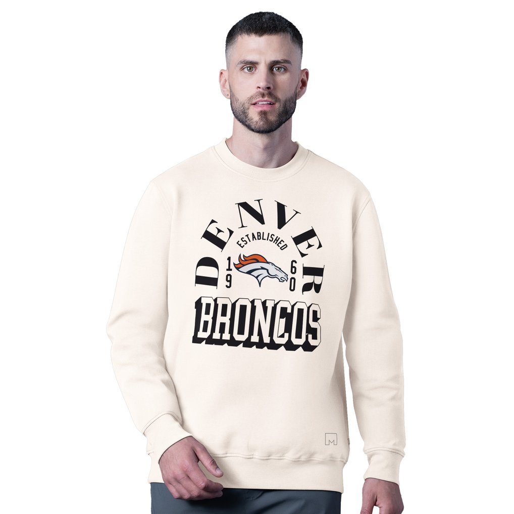  Denver Broncos MSX by Michael Strahan Whiteout Tri-Blend Sweatshirt - White