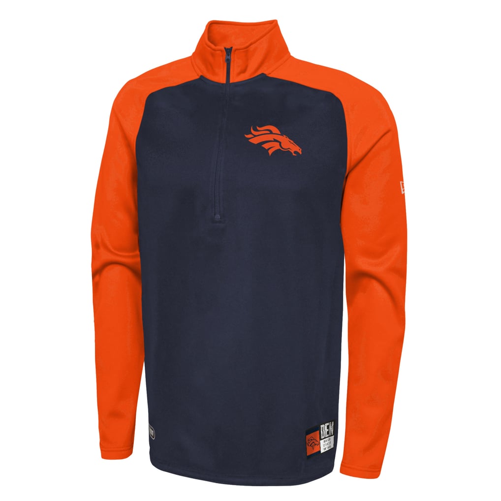 Denver Broncos New Era Combine Authentic O-Line Raglan Half-Zip Jacket - Navy