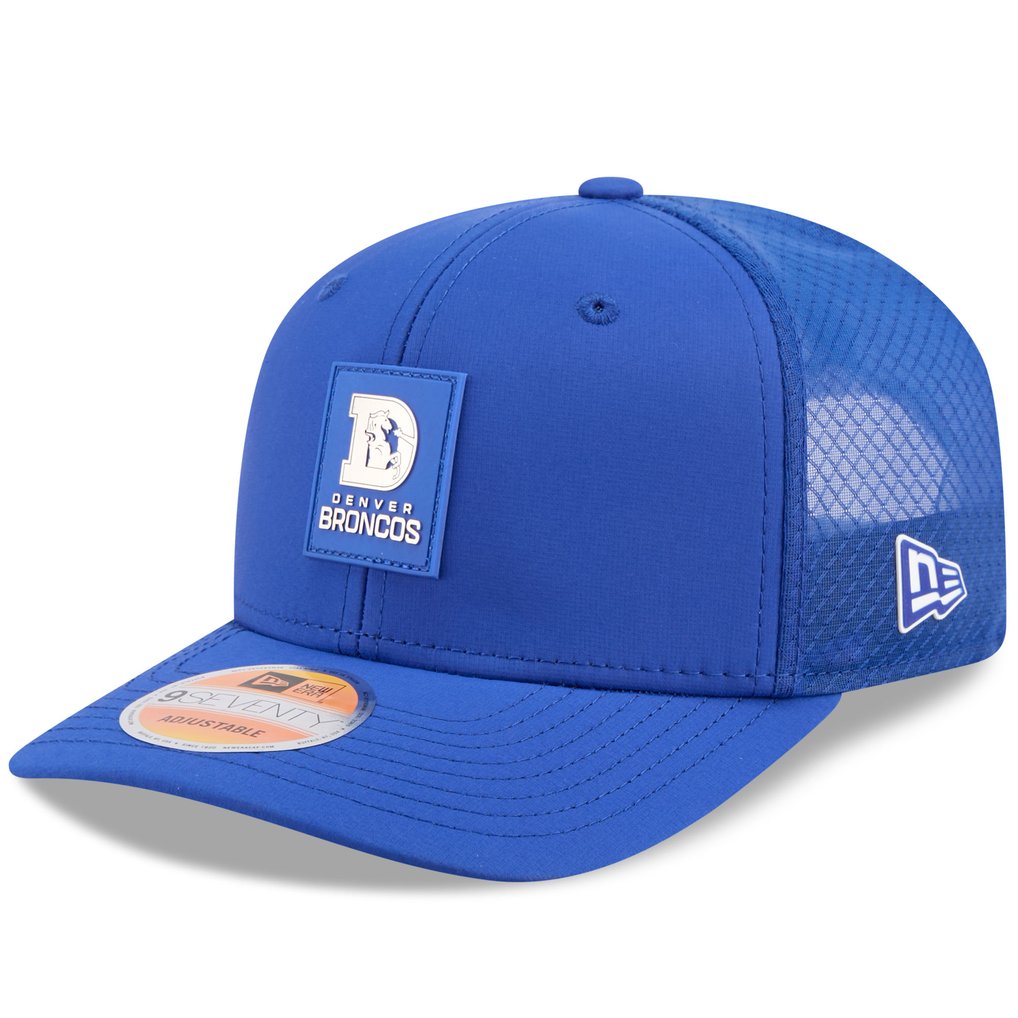 Denver Broncos New Era 2025 Sideline Throwback 9SEVENTY Trucker Adjustable Hat - Royal