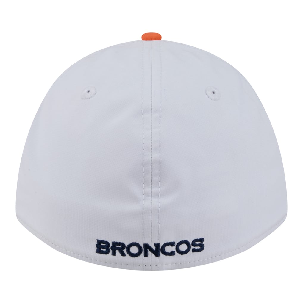 Denver Broncos New Era Patch 39THIRTY A-Frame M-Crown Perforated Flex Hat - White/Orange
