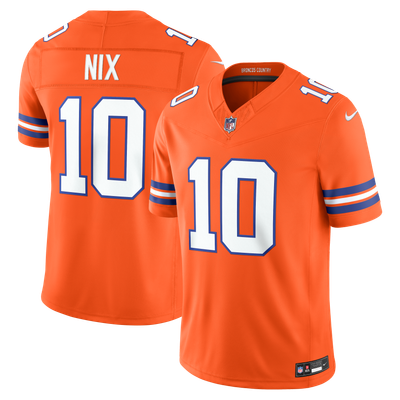Bo Nix Denver Broncos Nike Alternate Mile High Collection 1977 Throwback Vapor F.U.S.E. Stitched Limited Jersey - Orange