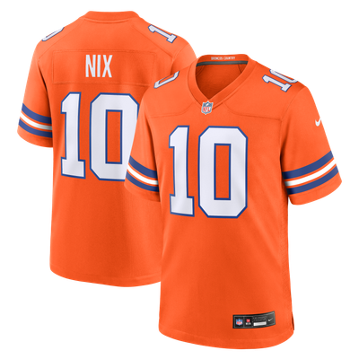 Bo Nix Denver Broncos Nike Mile High Collection 1977 Throwback Player Game Jersey - Orange