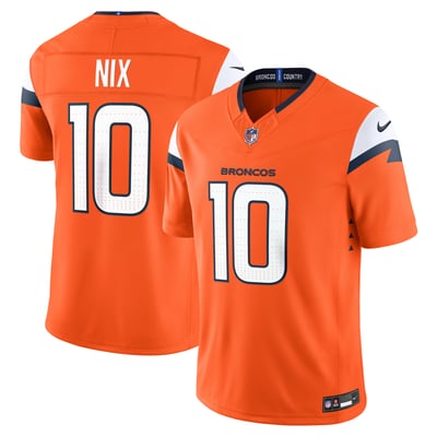 Bo Nix Denver Broncos Nike Team Vapor F.U.S.E. Stitched Limited Jersey - Orange