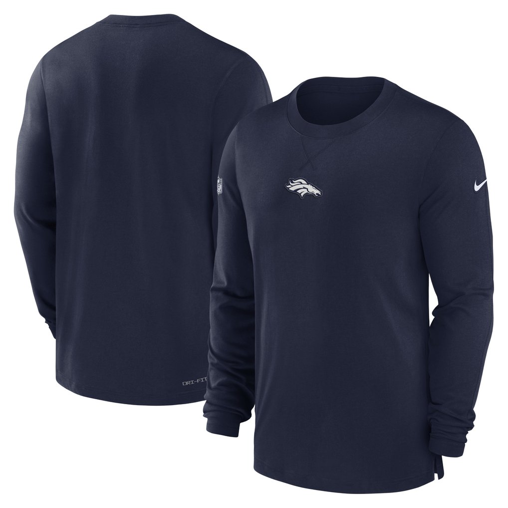 Denver Broncos Nike 2023 Sideline Performance Long Sleeve T-Shirt - Navy