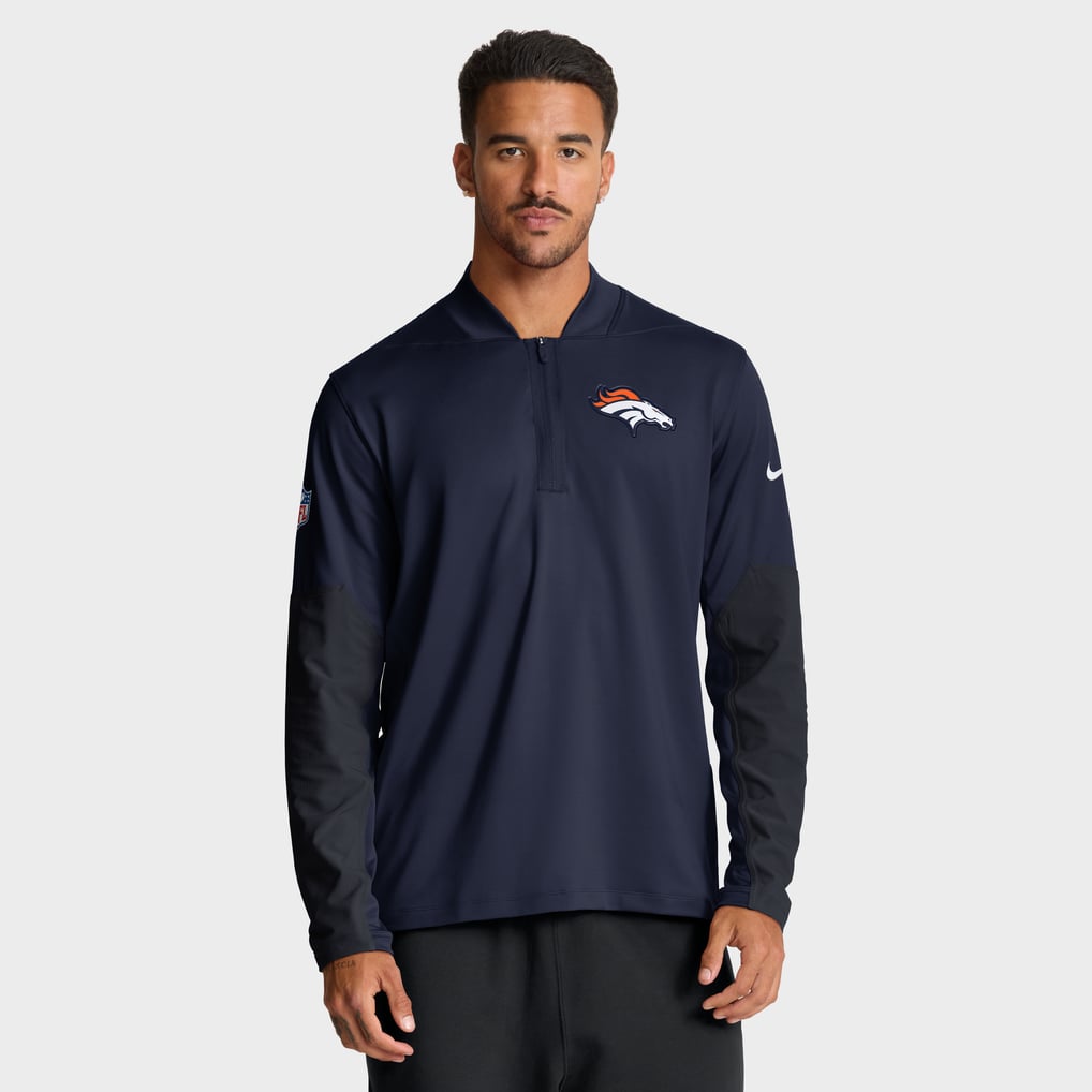Denver Broncos Nike Sideline Dri-FIT Half-Zip Pullover - Navy