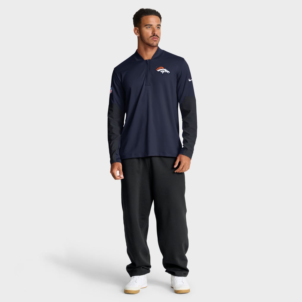 Denver Broncos Nike Sideline Dri-FIT Half-Zip Pullover - Navy