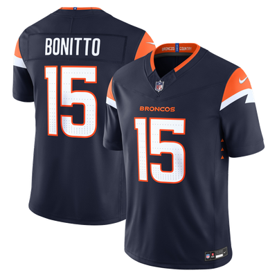 Nik Bonitto Denver Broncos Nike Alternate Vapor F.U.S.E. Stitched Limited Jersey - Navy