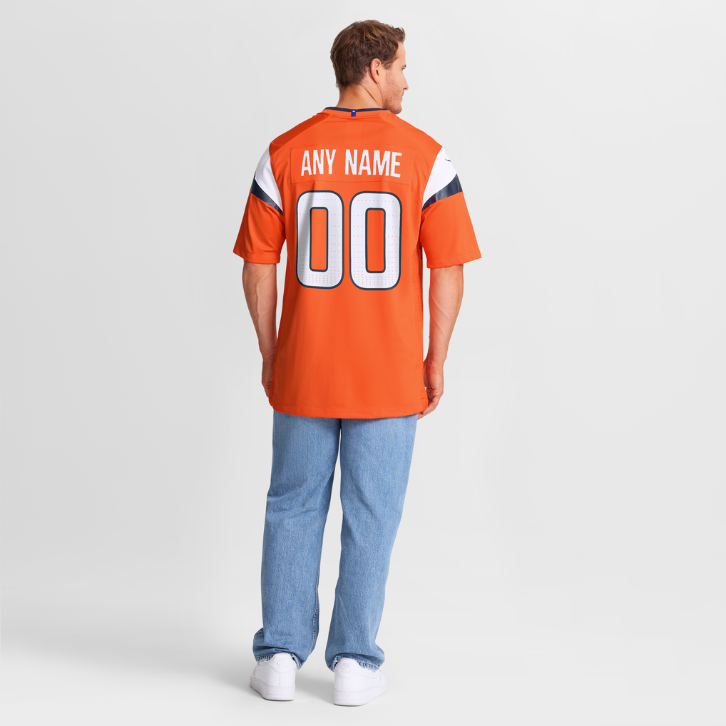 Denver Broncos Nike Team Custom Game Jersey - Orange