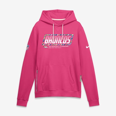 Denver Broncos Nike 2026 NFL Crucial Catch Sideline Standard Issue Dri-FIT Pullover Hoodie - Pink