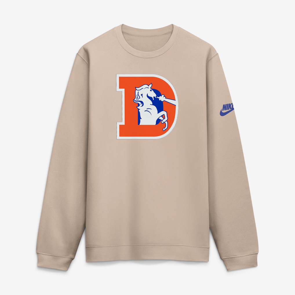Denver Broncos Nike I-Formation Rewind Club Crew Sweatshirt - Sand