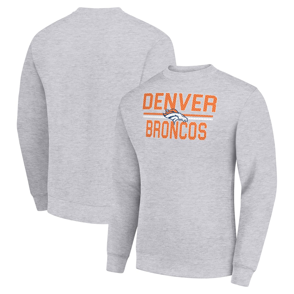 Denver Broncos Starter Team Mesh Print Graphic Pullover Sweatshirt - Heather Gray