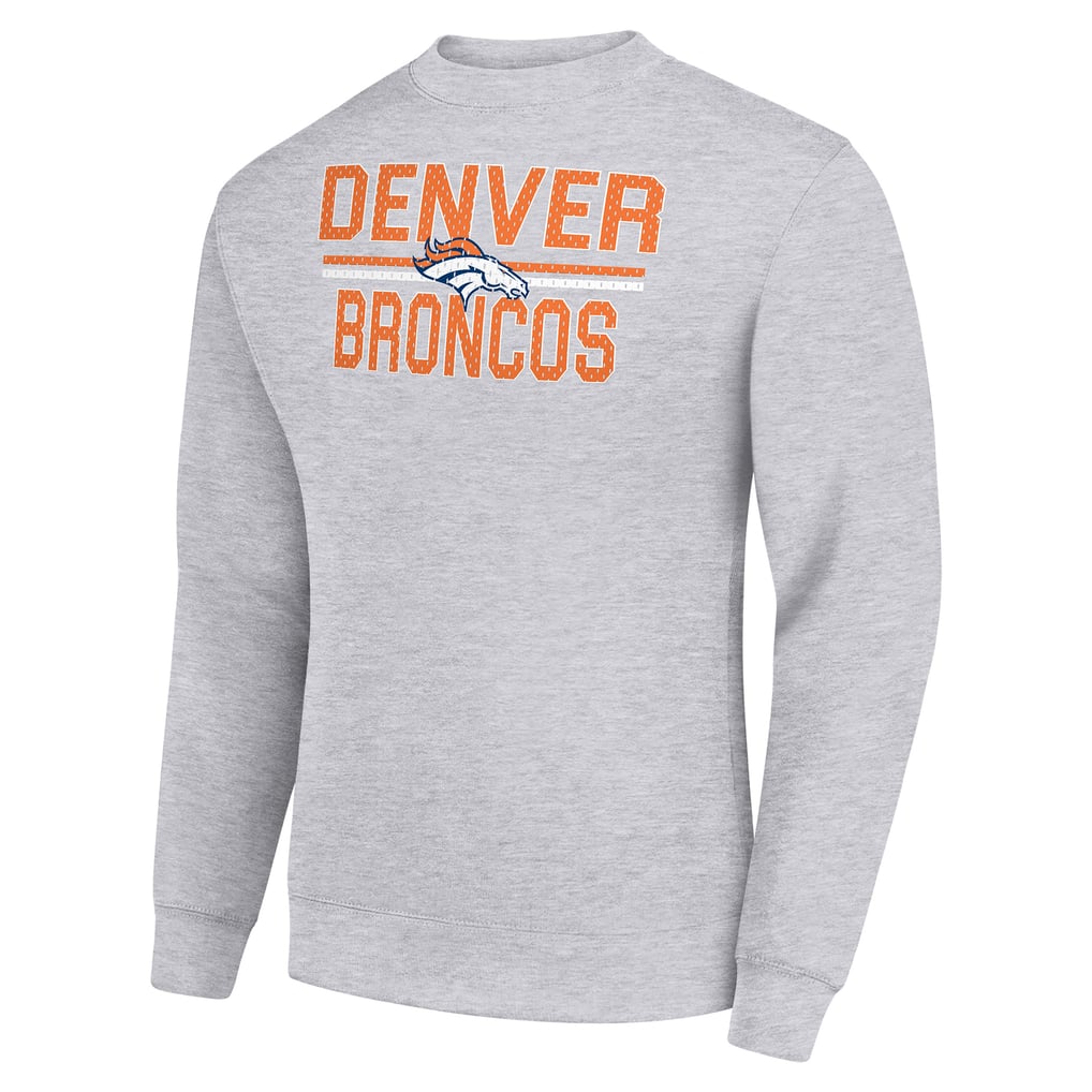 Denver Broncos Starter Team Mesh Print Graphic Pullover Sweatshirt - Heather Gray