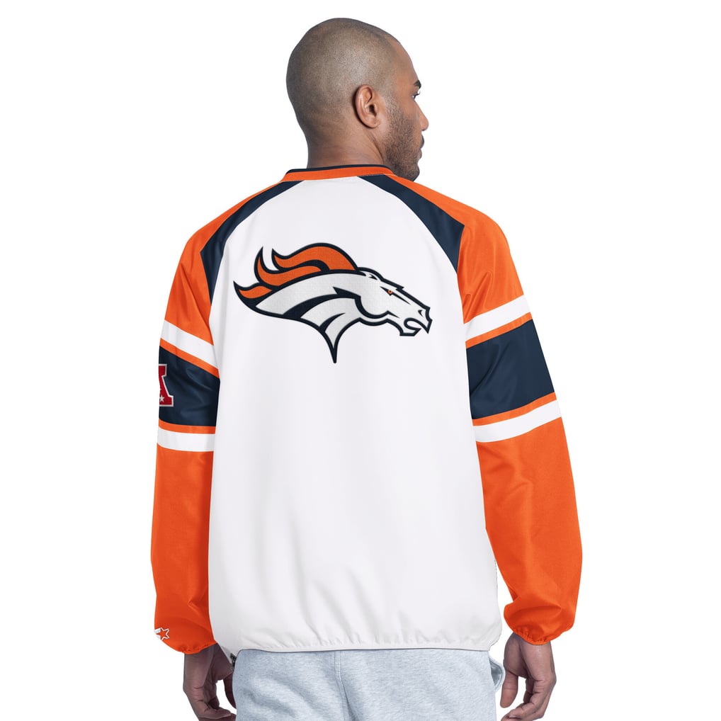  Denver Broncos Starter Infield Play Raglan Pullover Jacket - White