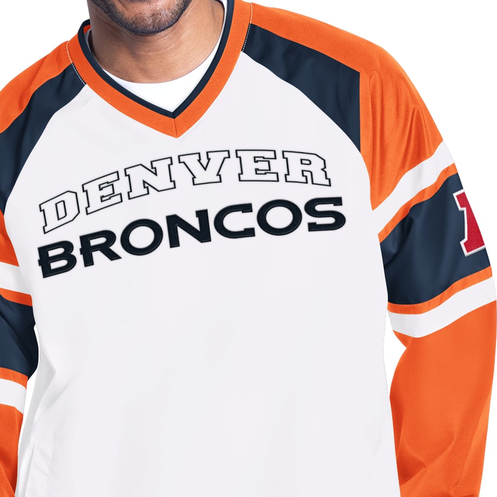 Denver Broncos Starter Infield Play Raglan Pullover Jacket - White