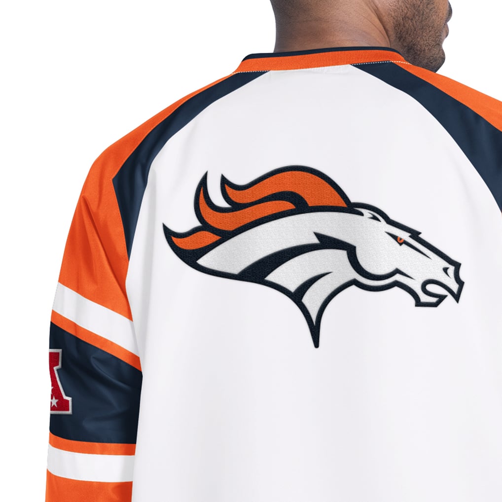  Denver Broncos Starter Infield Play Raglan Pullover Jacket - White