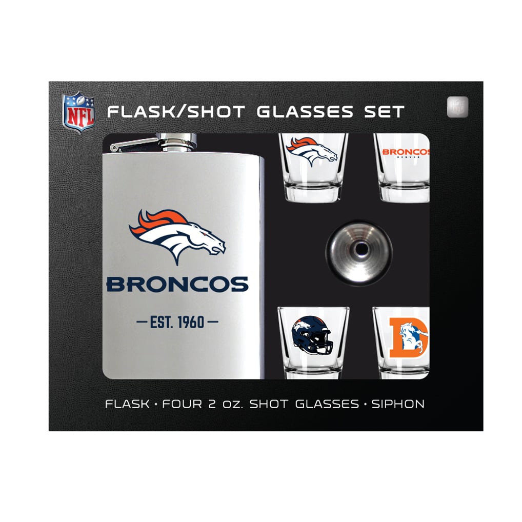  Denver Broncos MOJO Shot Glass & Flask Gift Set