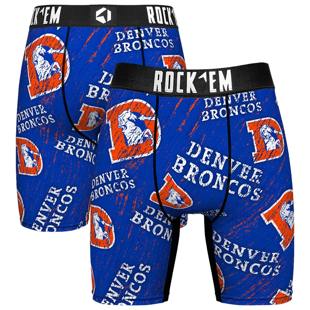 Denver Broncos Rock Em Socks Unisex Throwback Logo Allover Boxer Briefs