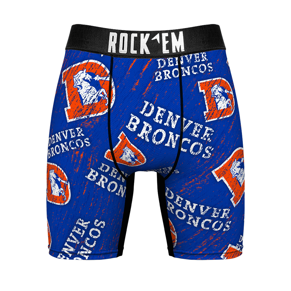 Denver Broncos Rock Em Socks Unisex Throwback Logo Allover Boxer Briefs
