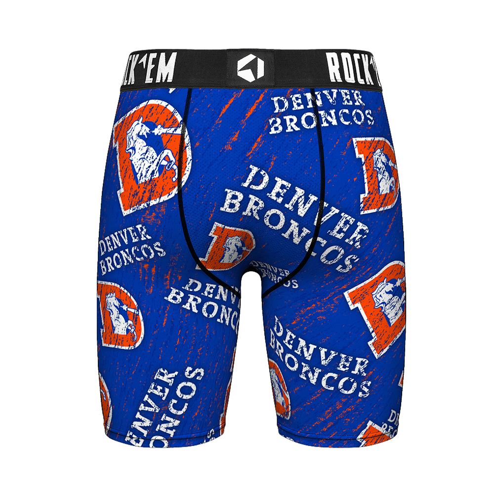 Denver Broncos Rock Em Socks Unisex Throwback Logo Allover Boxer Briefs