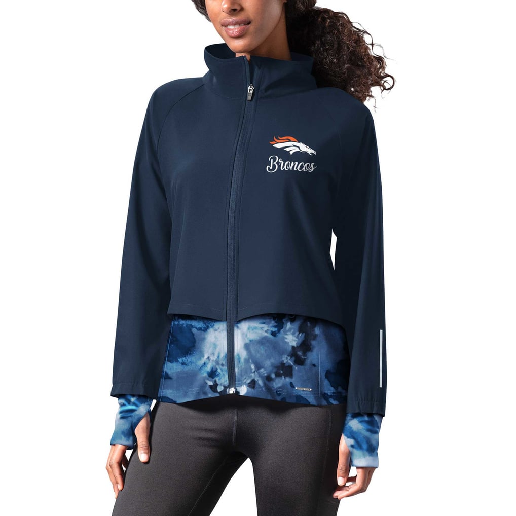 Denver Broncos MSX by Michael Strahan Women's Grace Raglan Full-Zip Running Jacket - Navy