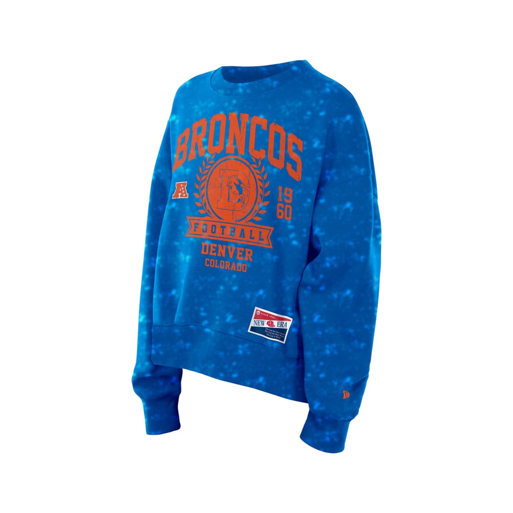  Denver Broncos New Era Women's Throwback Oversized Boxy Sweatshirt - Royal
