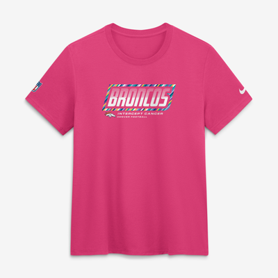  Denver Broncos Nike Women's 2026 NFL Crucial Catch Tri-Blend Dri-FIT T-Shirt - Pink