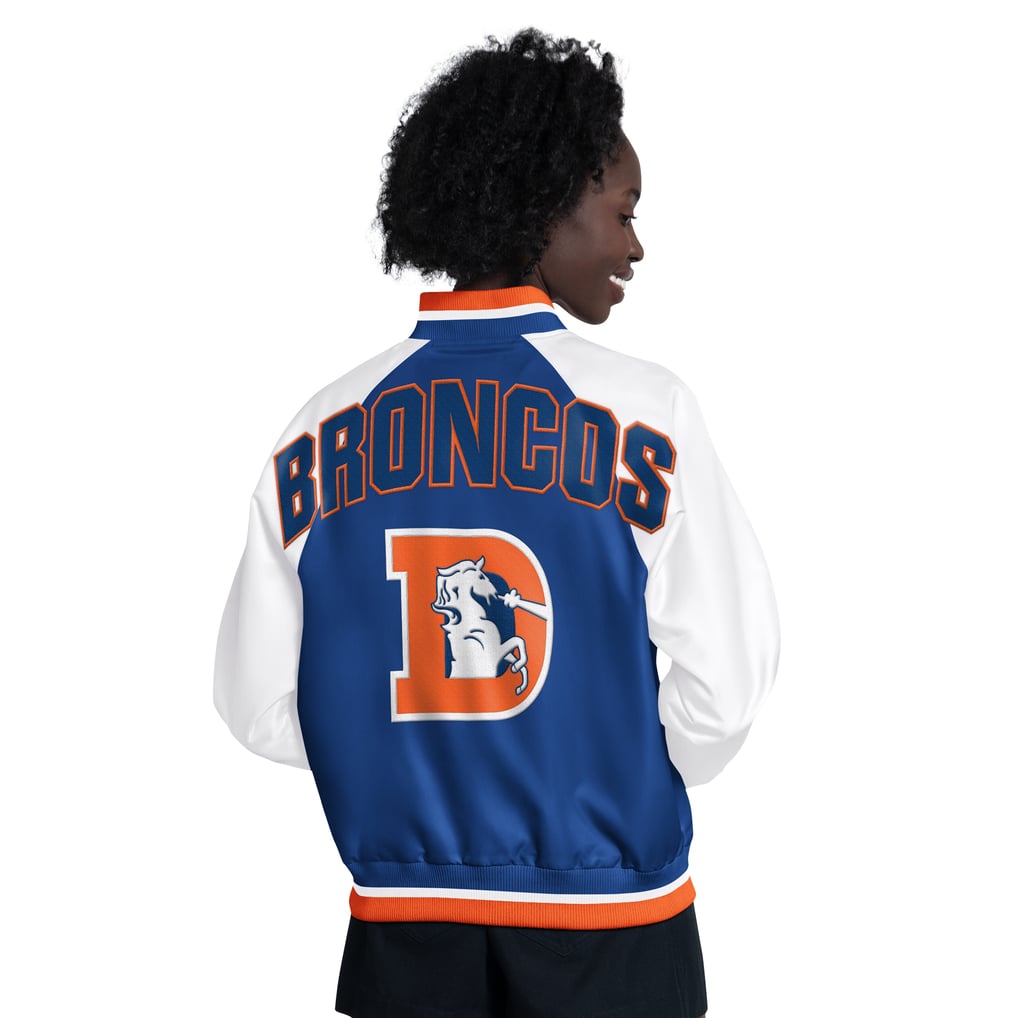  Denver Broncos Starter Women's Raglan Blitz Full-Snap Varsity Jacket - Blue/White