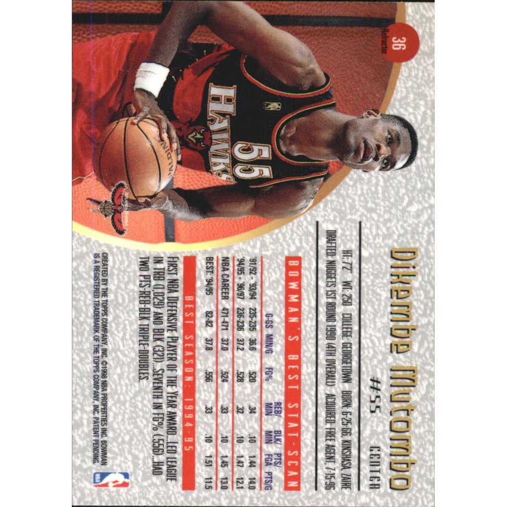 1997-98 Bowman's Best Refractors #36 Dikembe Mutombo